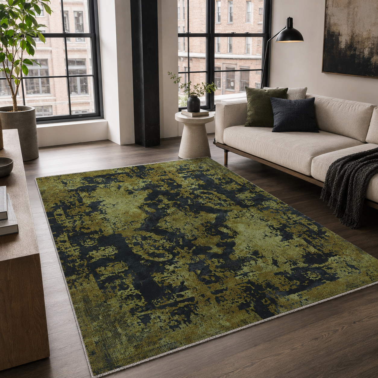 RW7020 washable chenille rug texture and pattern detail