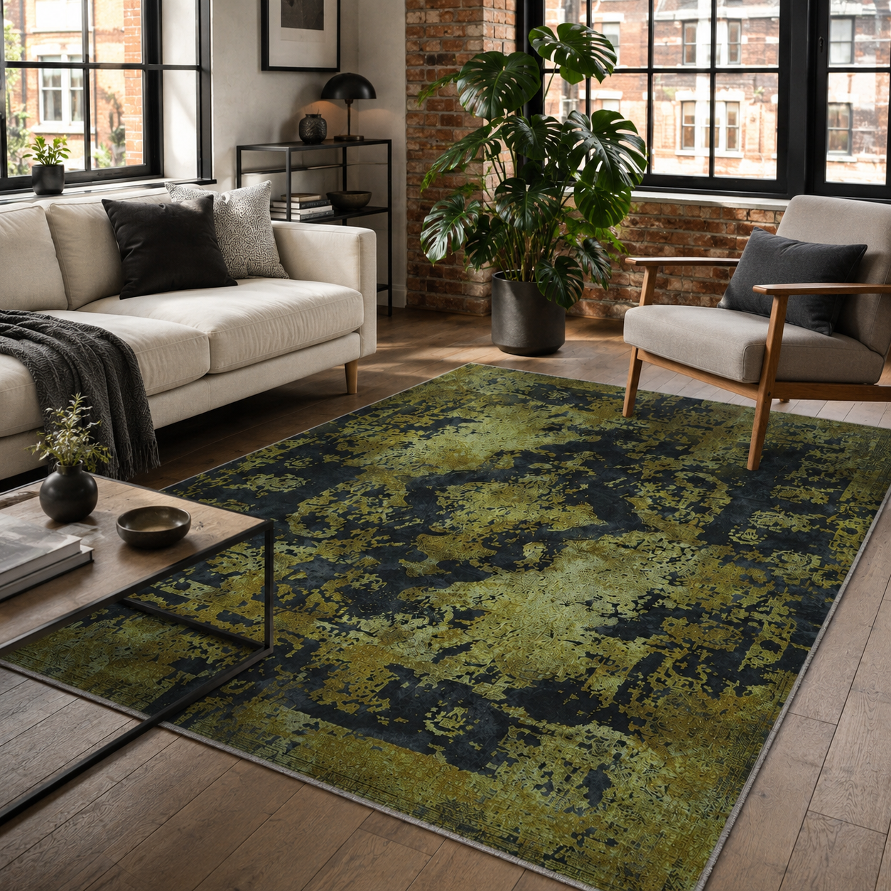 RW7020 washable chenille rug texture and pattern detail