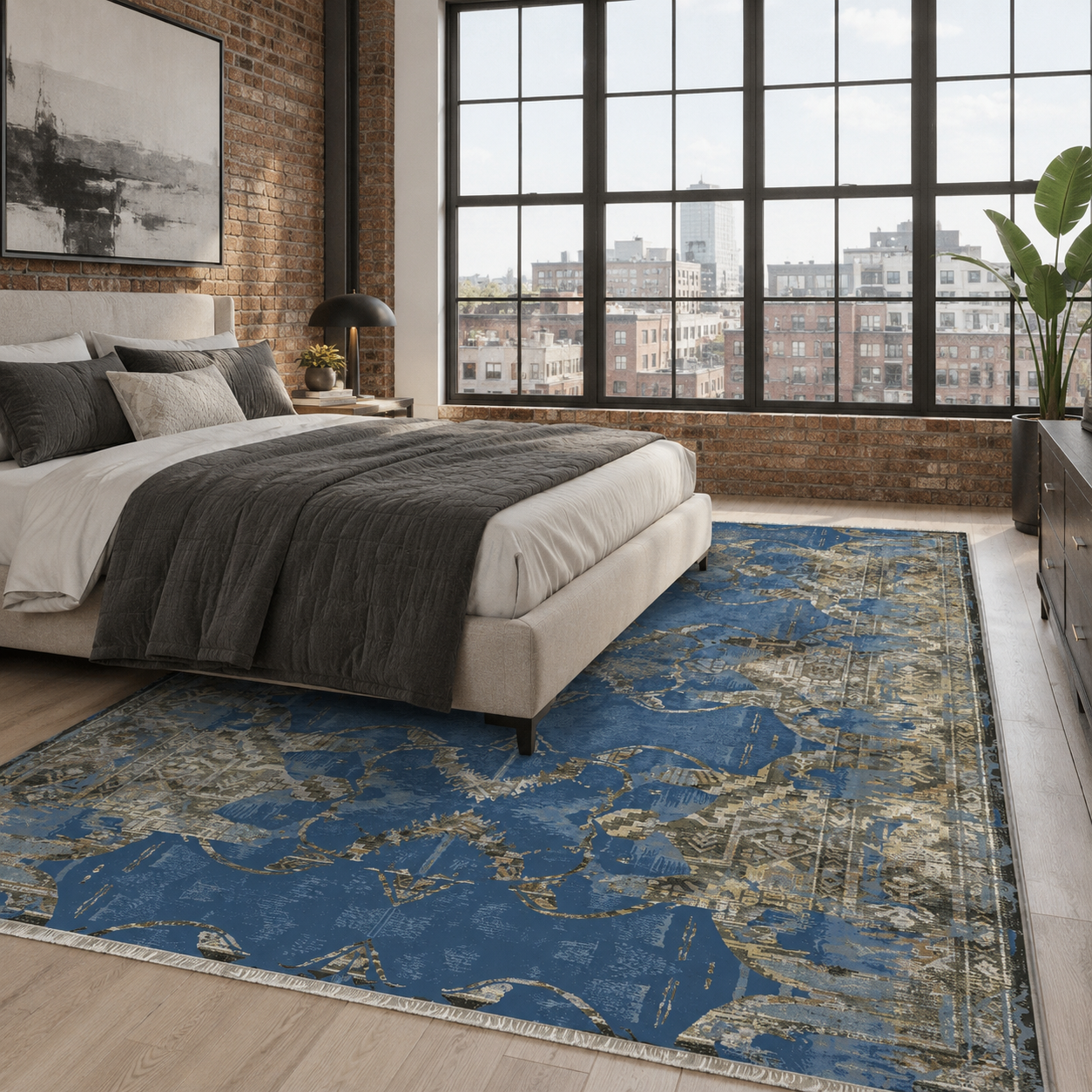 RW7021 washable chenille rug texture and pattern detail