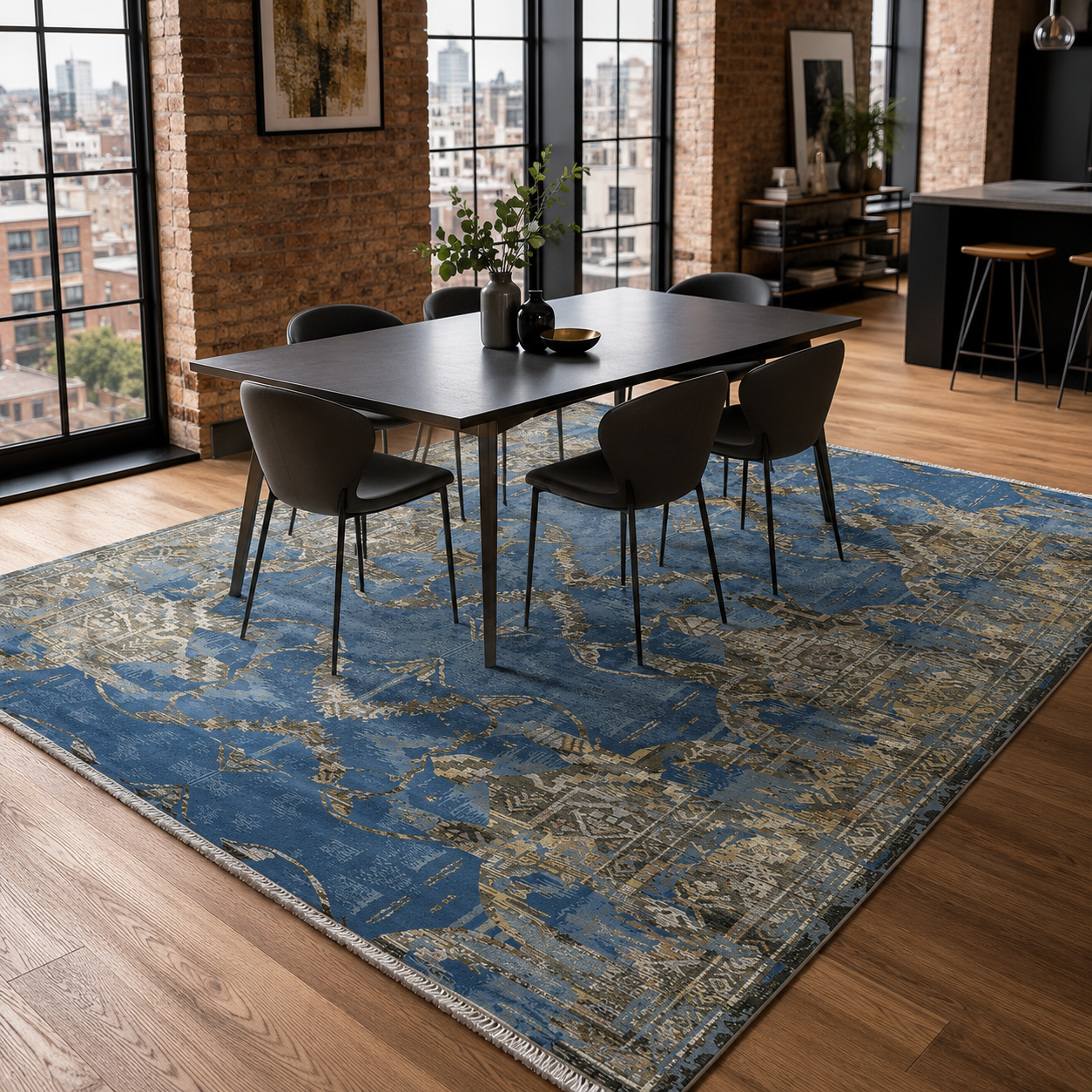 RW7021 washable chenille rug texture and pattern detail