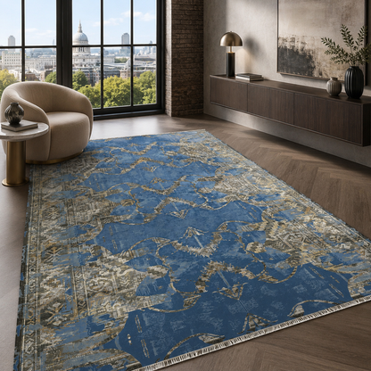 RW7021 washable chenille rug texture and pattern detail