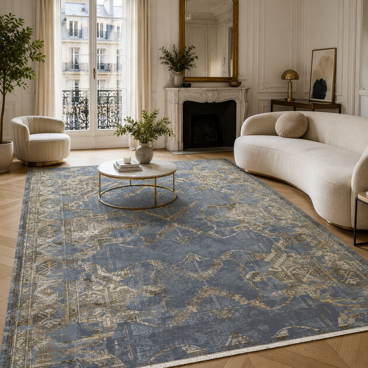 RW7022 washable chenille rug texture and pattern detail