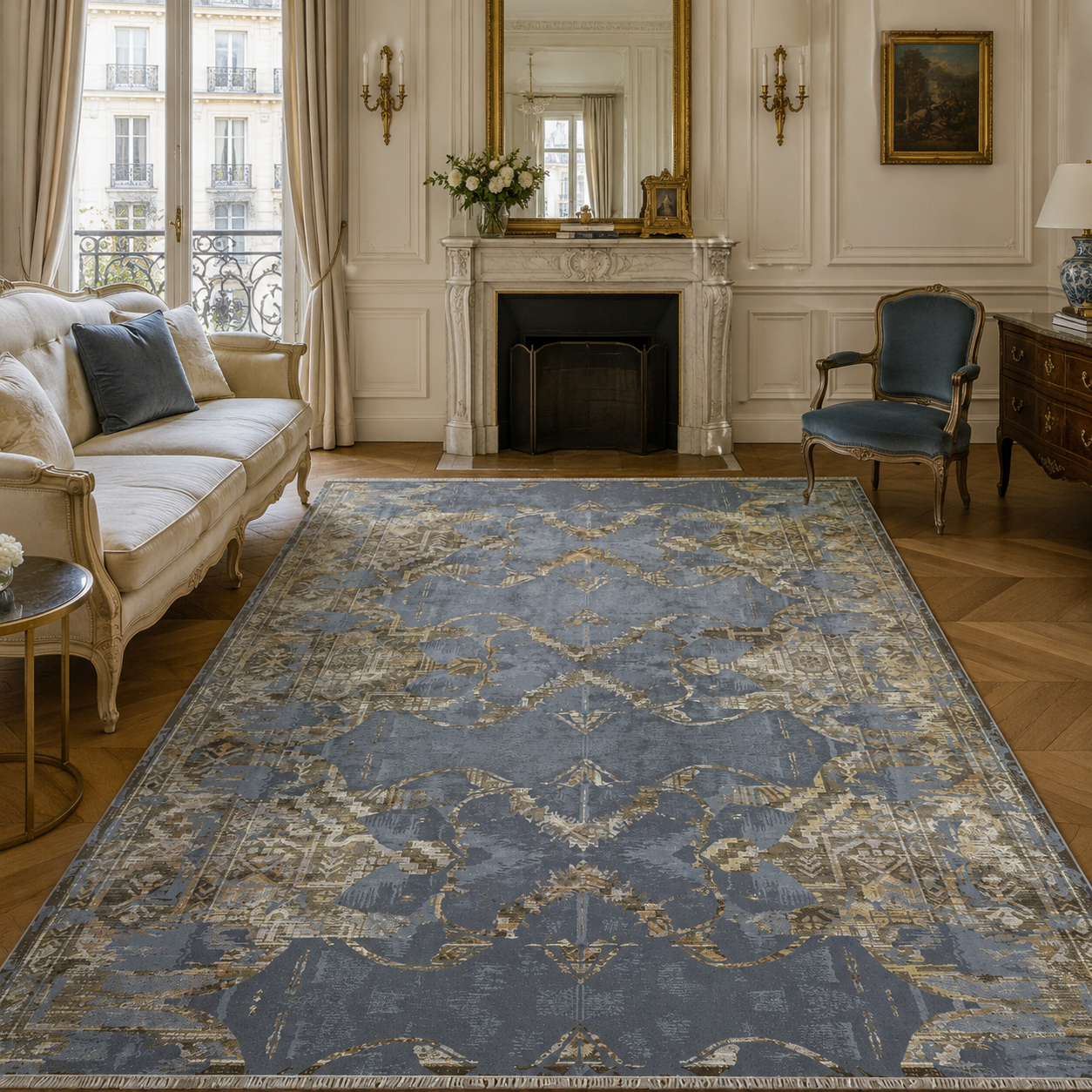 RW7022 washable chenille rug texture and pattern detail