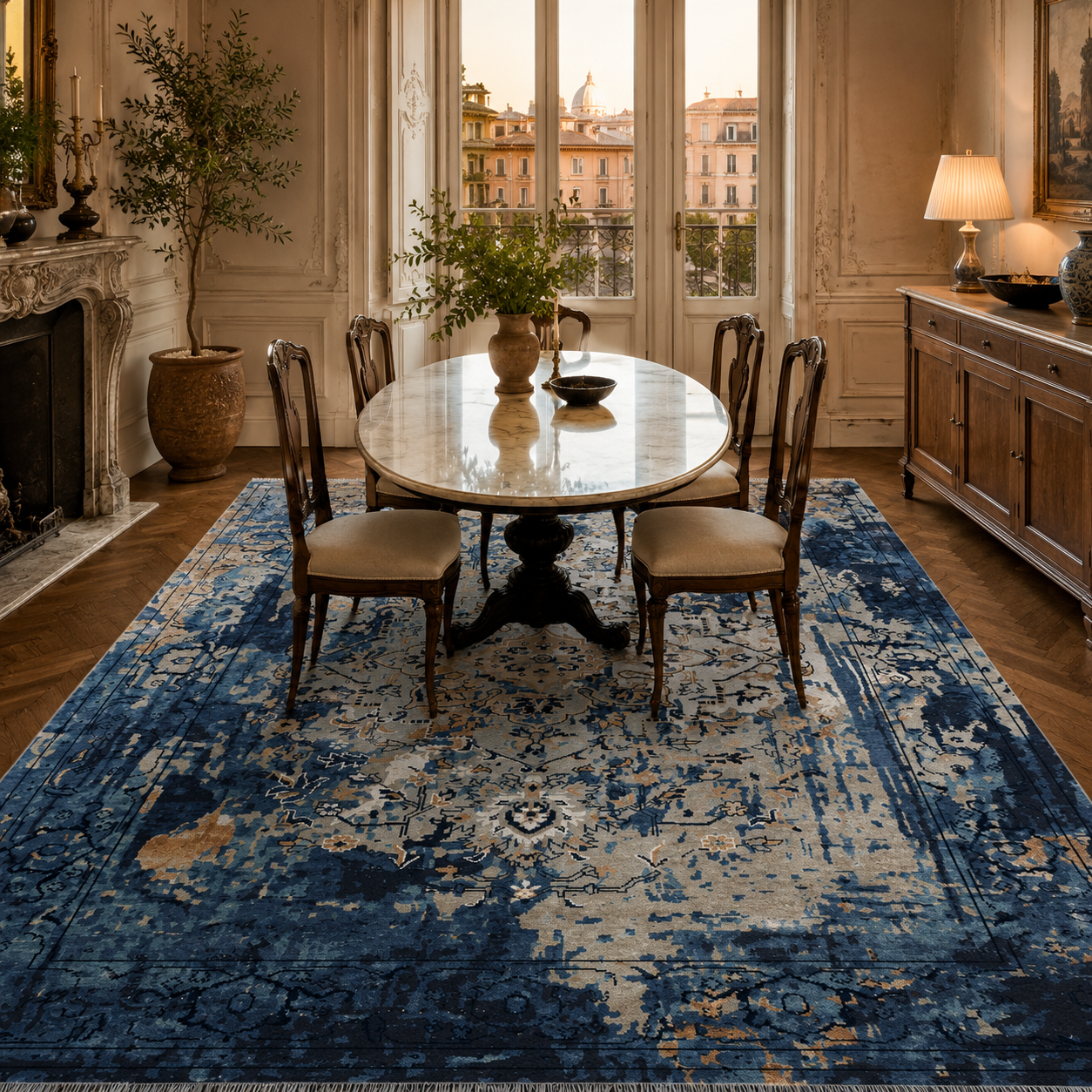 RW7023 washable chenille rug texture and pattern detail
