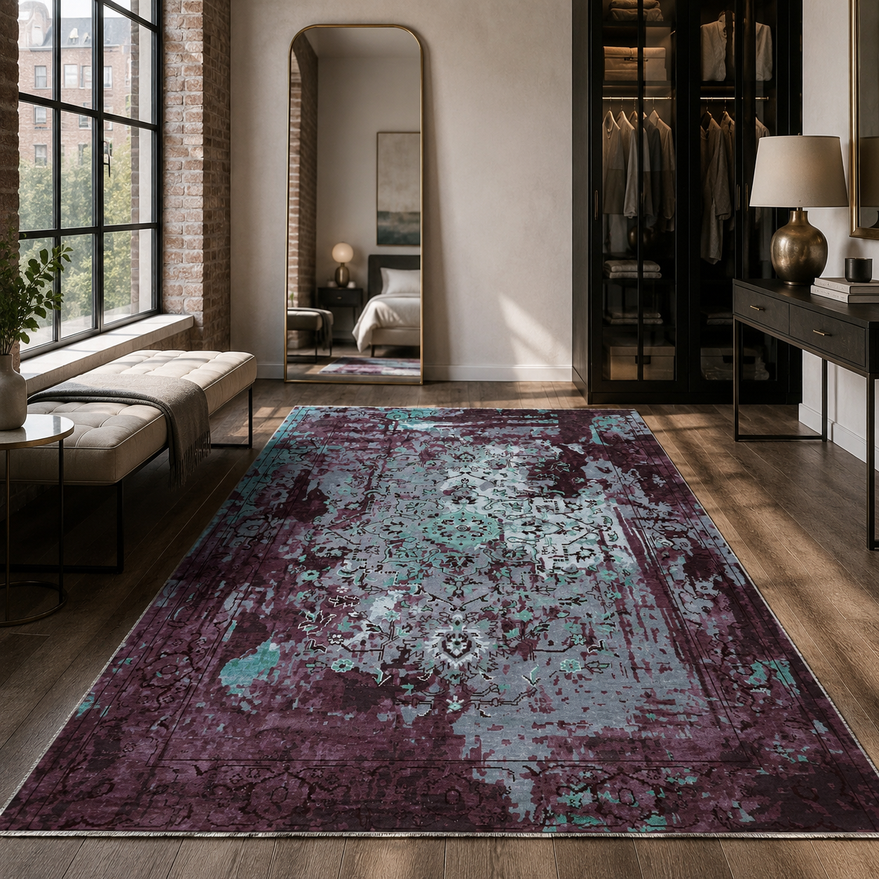 RW7024 washable chenille area rug