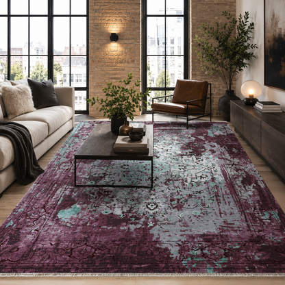RW7024 washable chenille rug texture and pattern detail