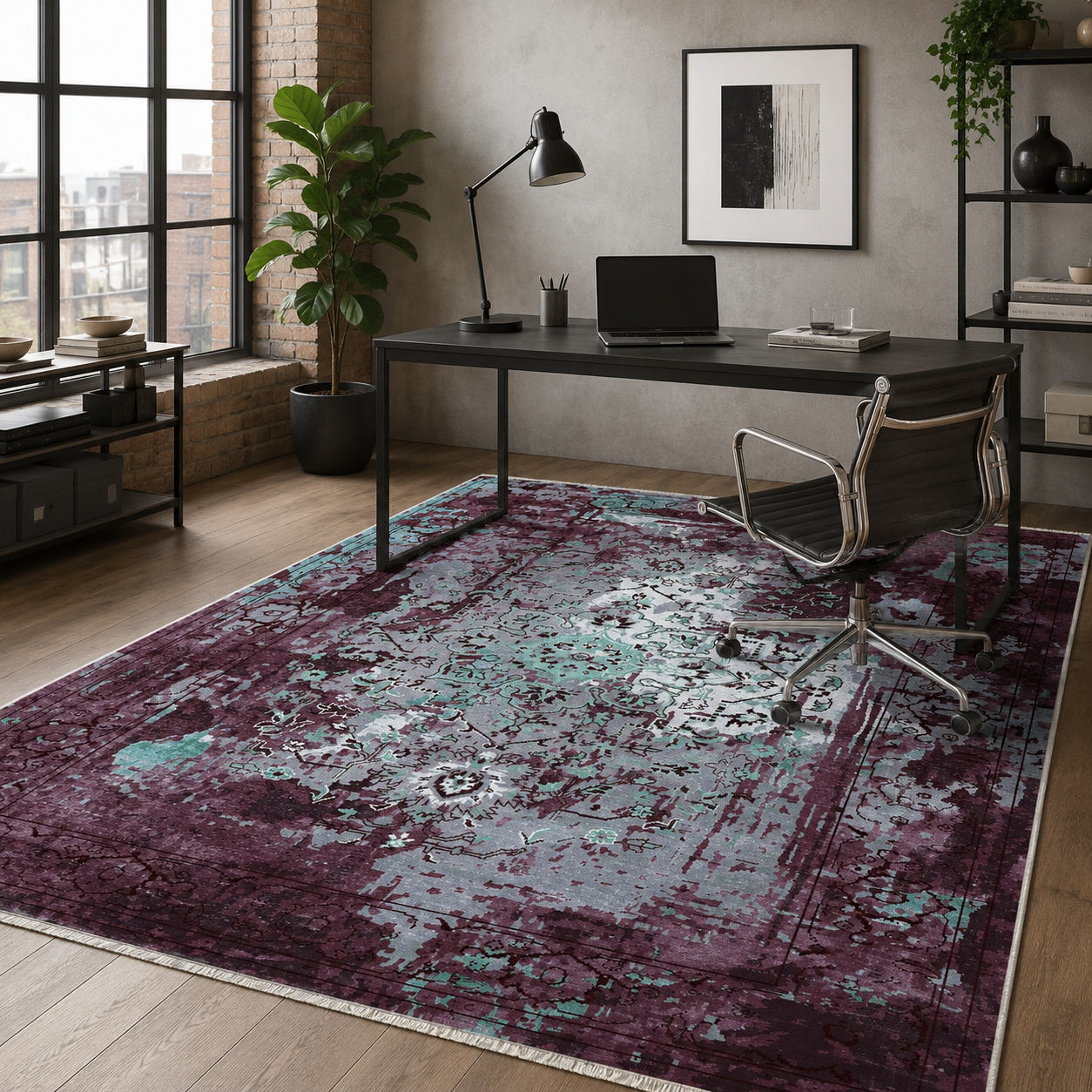 RW7024 washable chenille rug texture and pattern detail