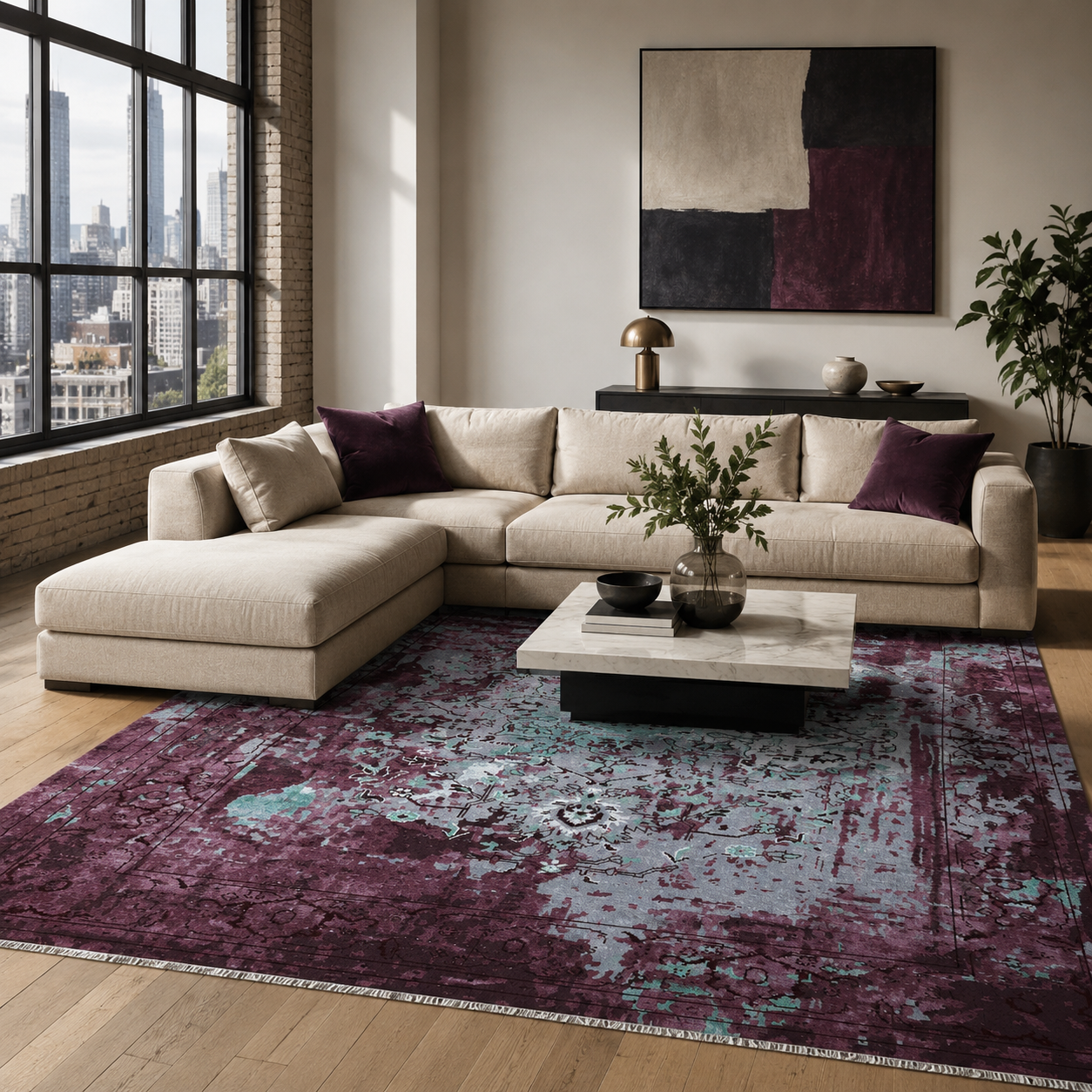 RW7024 washable chenille rug texture and pattern detail