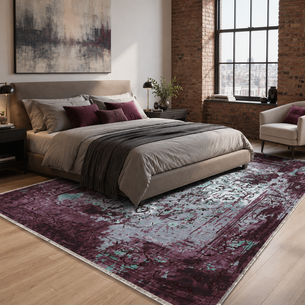 RW7024 washable chenille rug texture and pattern detail
