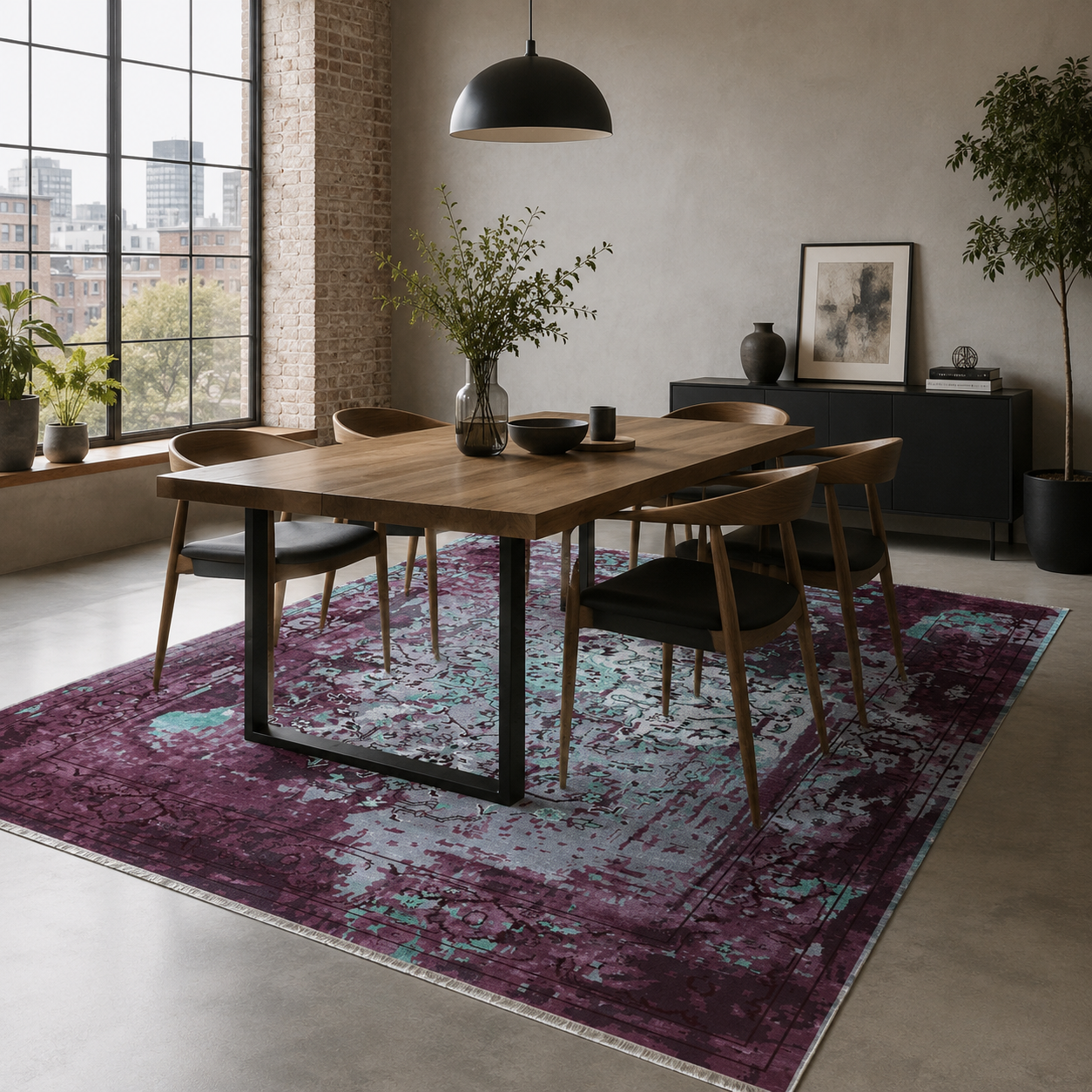 RW7024 washable chenille rug texture and pattern detail