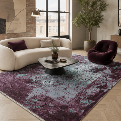 RW7024 washable chenille rug texture and pattern detail