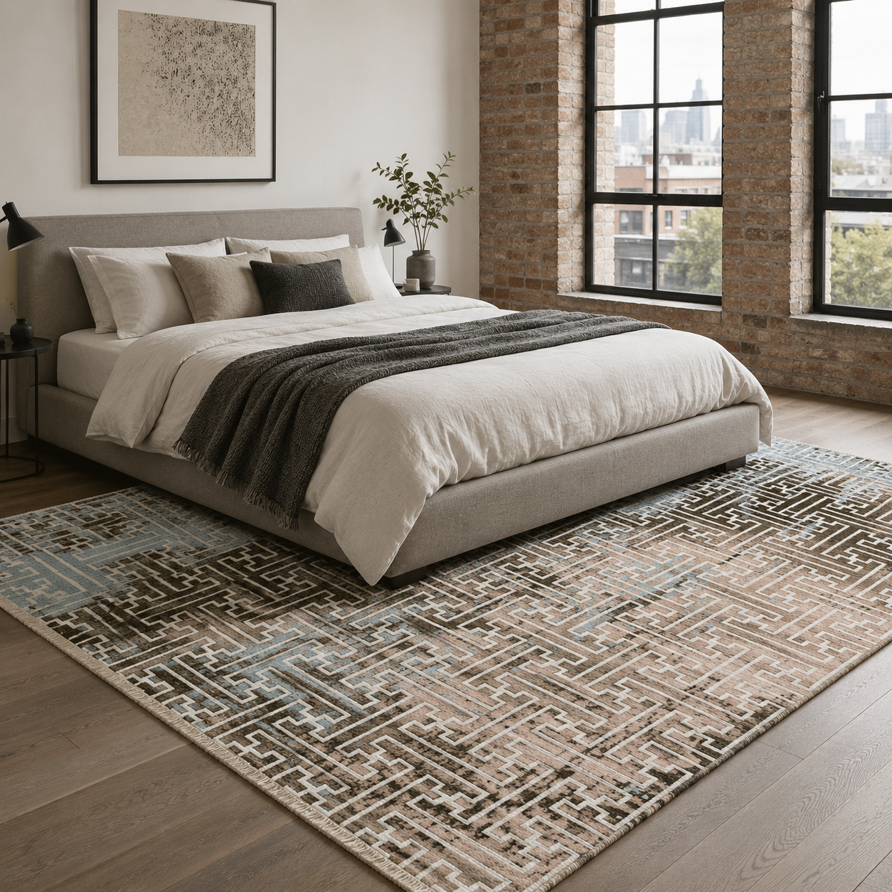 RW7025 washable chenille rug texture and pattern detail
