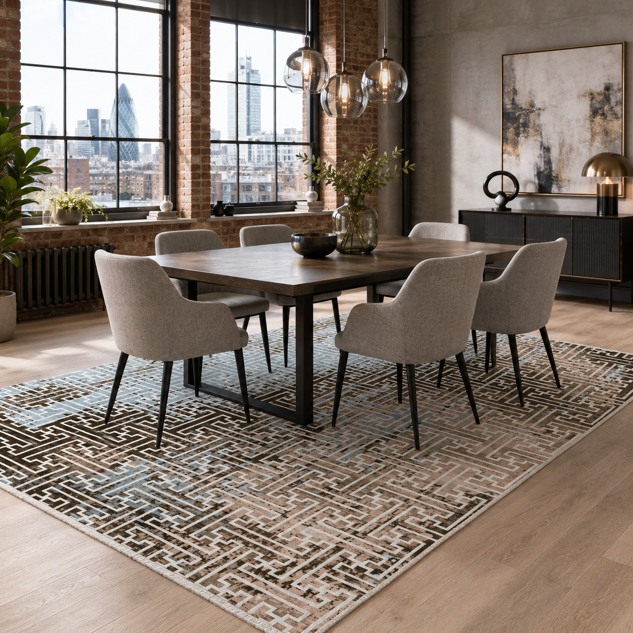 RW7025 washable chenille rug texture and pattern detail