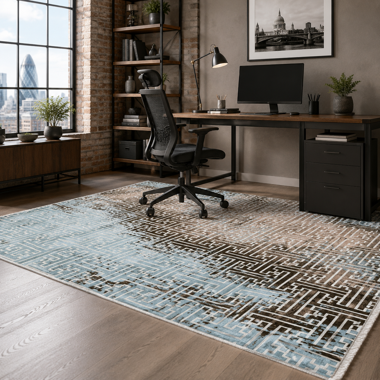 RW7025 washable chenille rug texture and pattern detail