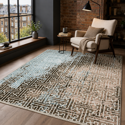 RW7025 washable chenille rug texture and pattern detail