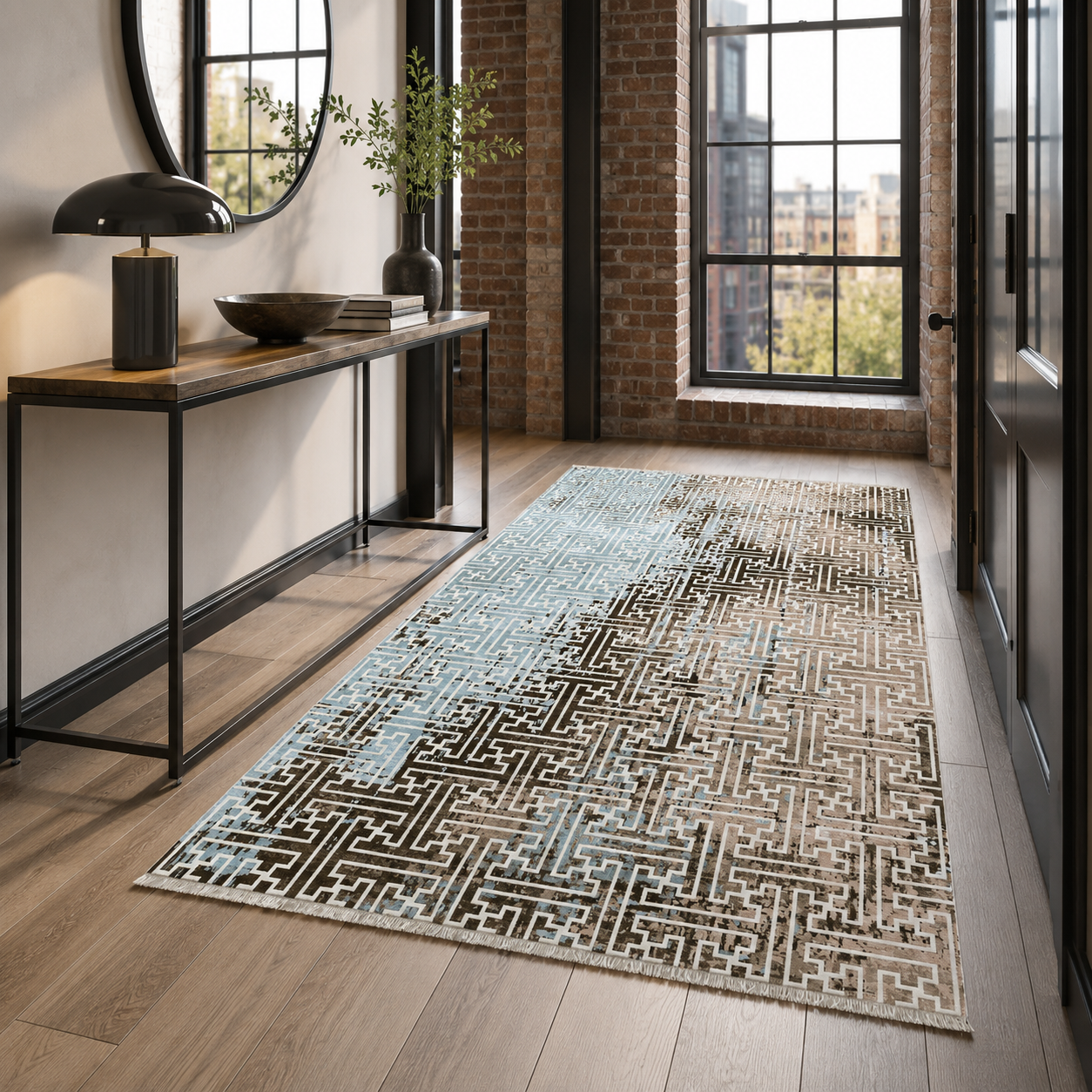RW7025 washable chenille rug texture and pattern detail