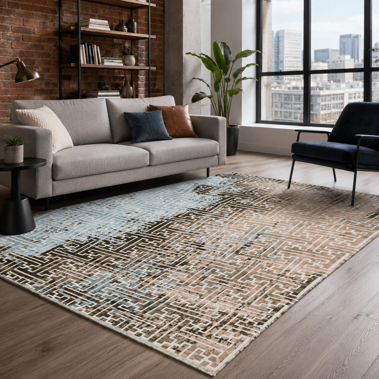 RW7025 washable chenille rug texture and pattern detail