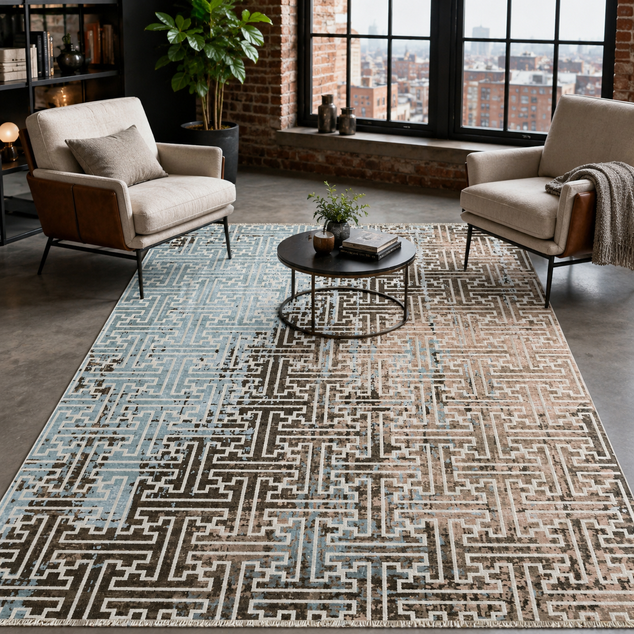 RW7025 washable chenille rug texture and pattern detail