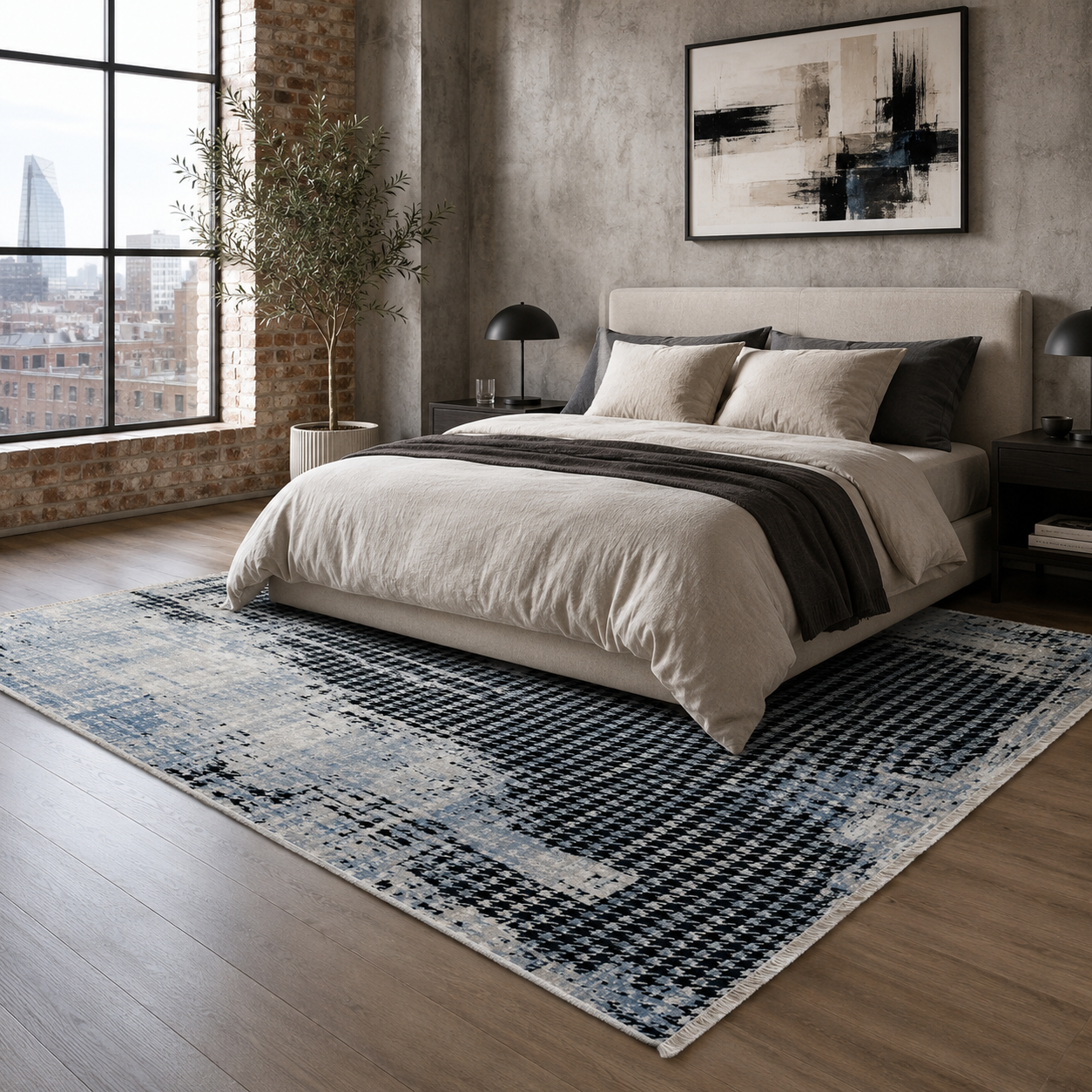 RW7026 washable chenille rug texture and pattern detail