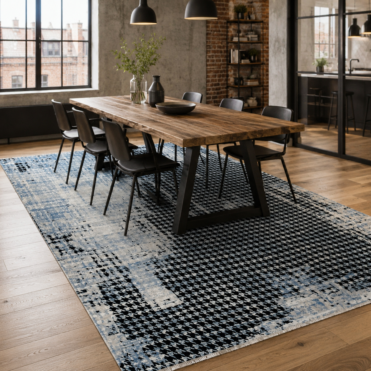 RW7026 washable chenille rug texture and pattern detail
