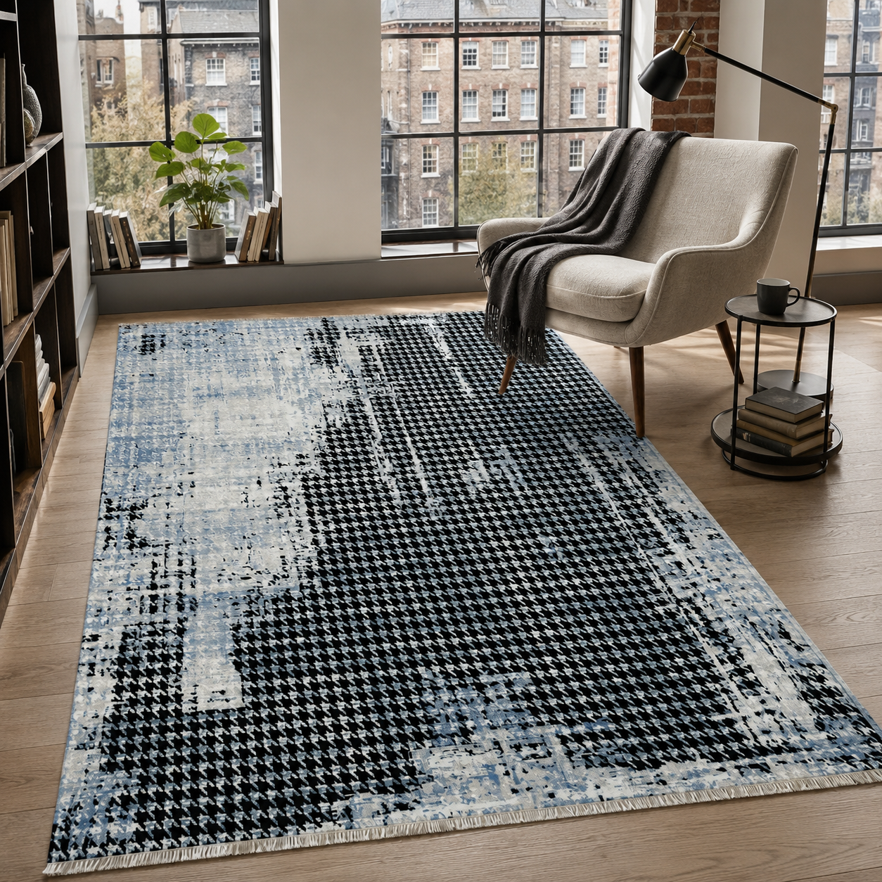 RW7026 washable chenille rug texture and pattern detail
