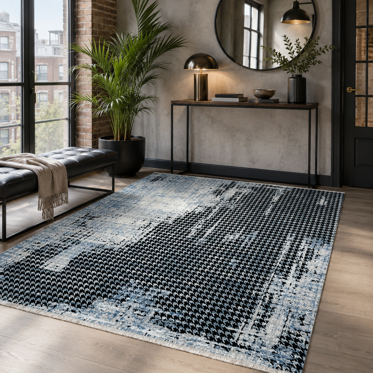 RW7026 washable chenille rug texture and pattern detail