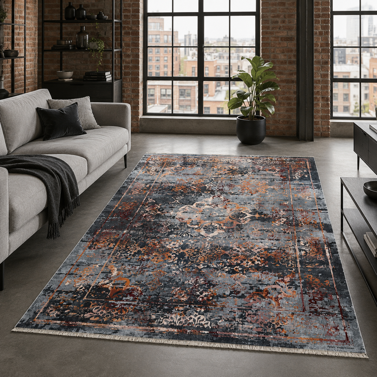 RW7027 washable chenille area rug