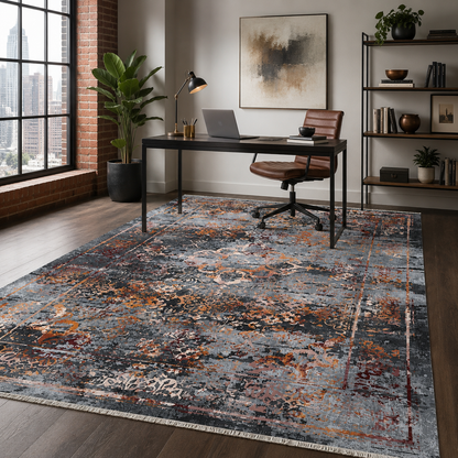 RW7027 washable chenille rug texture and pattern detail