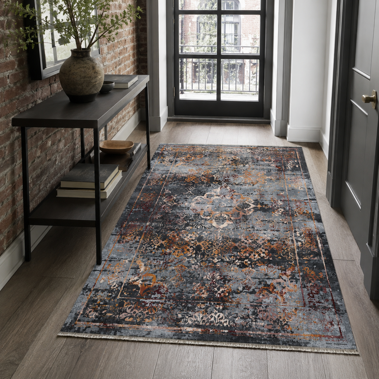 RW7027 washable chenille rug texture and pattern detail