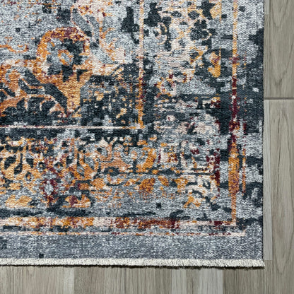 RW7027 washable chenille rug texture and pattern detail