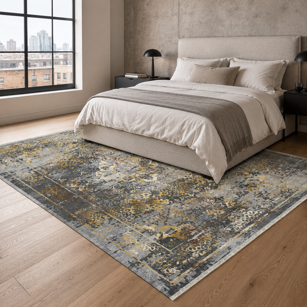 RW7028 washable chenille rug texture and pattern detail