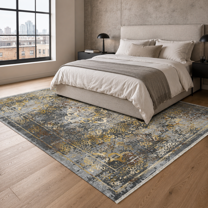 RW7028 washable chenille rug texture and pattern detail