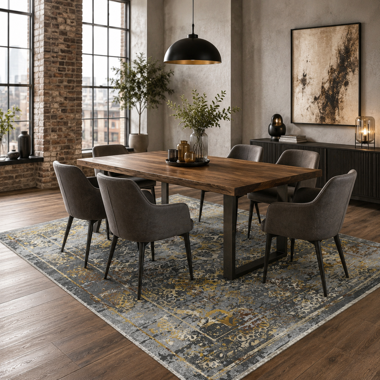 RW7028 washable chenille rug texture and pattern detail