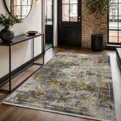 RW7028 washable chenille rug texture and pattern detail