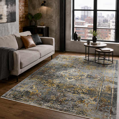 RW7028 washable chenille rug texture and pattern detail