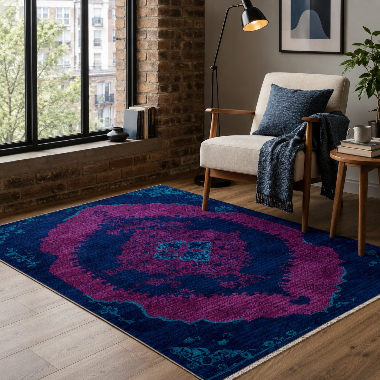 RW7029 washable chenille rug texture and pattern detail
