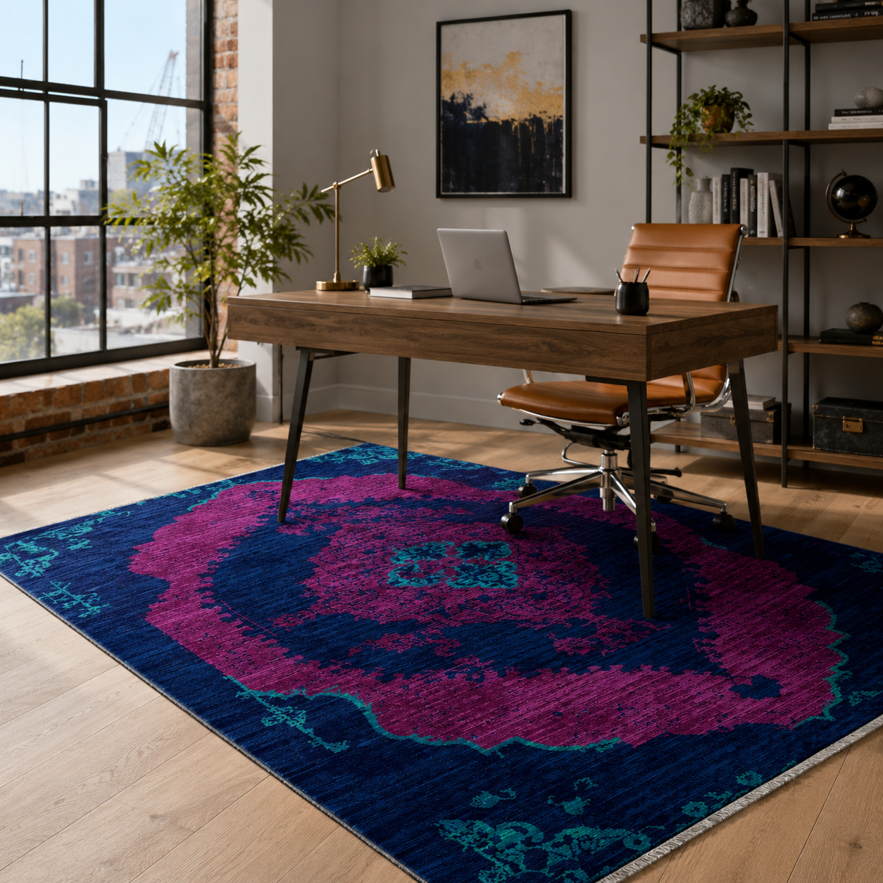 RW7029 washable chenille rug texture and pattern detail