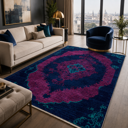 RW7029 washable chenille rug texture and pattern detail