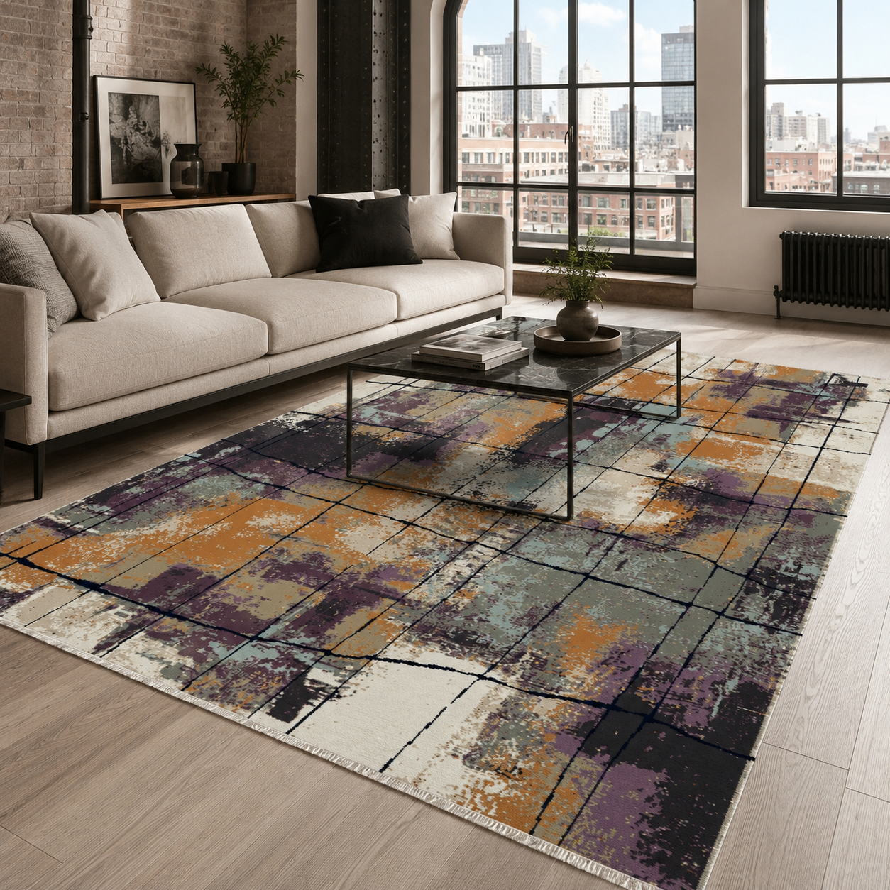 RW7030 washable chenille rug texture and pattern detail