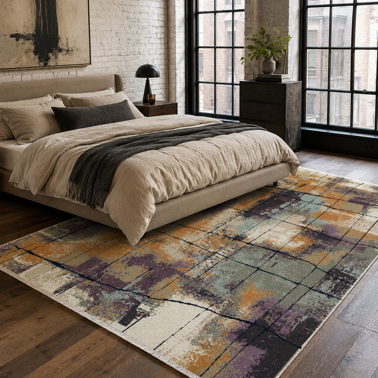 RW7030 washable chenille rug texture and pattern detail