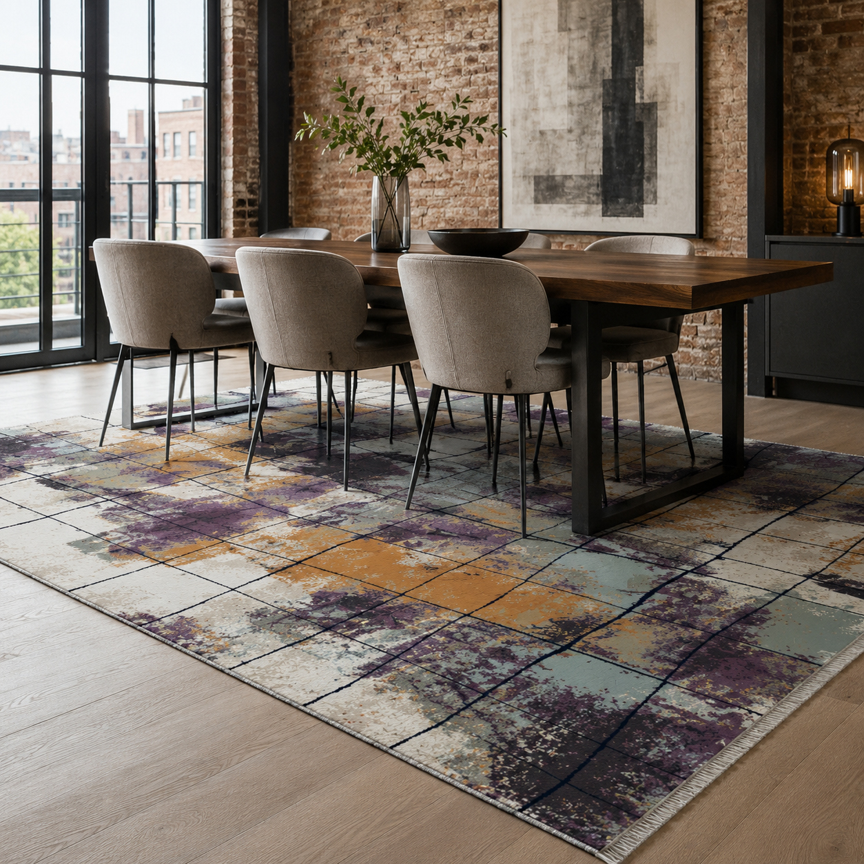 RW7030 washable chenille rug texture and pattern detail