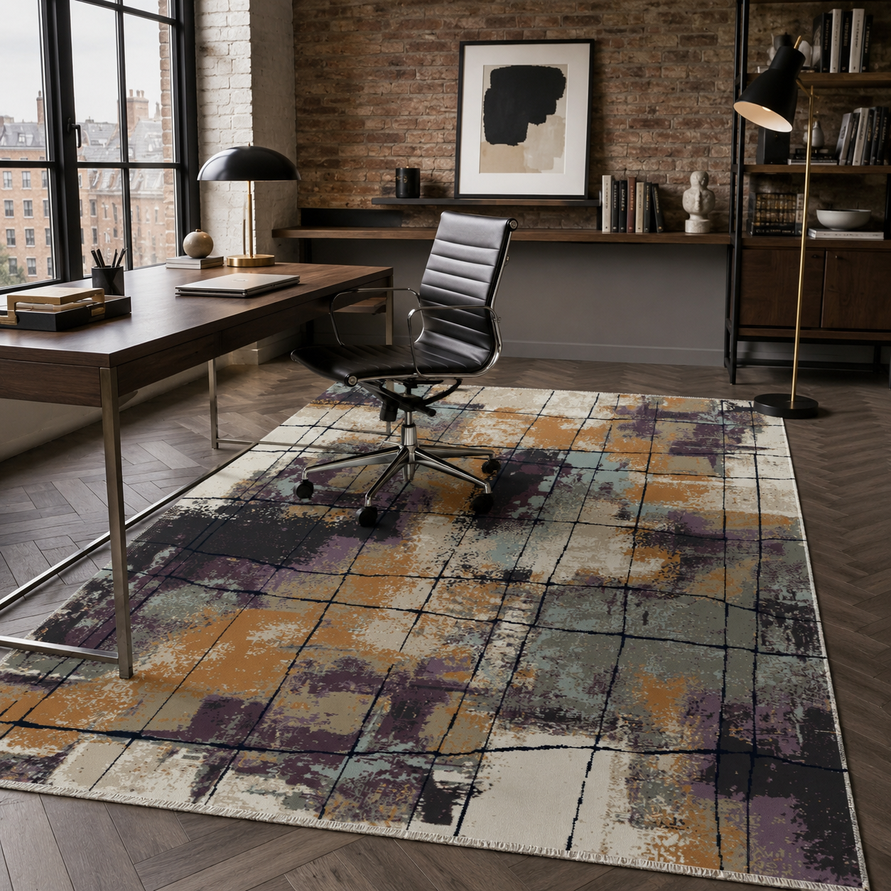 RW7030 washable chenille rug texture and pattern detail