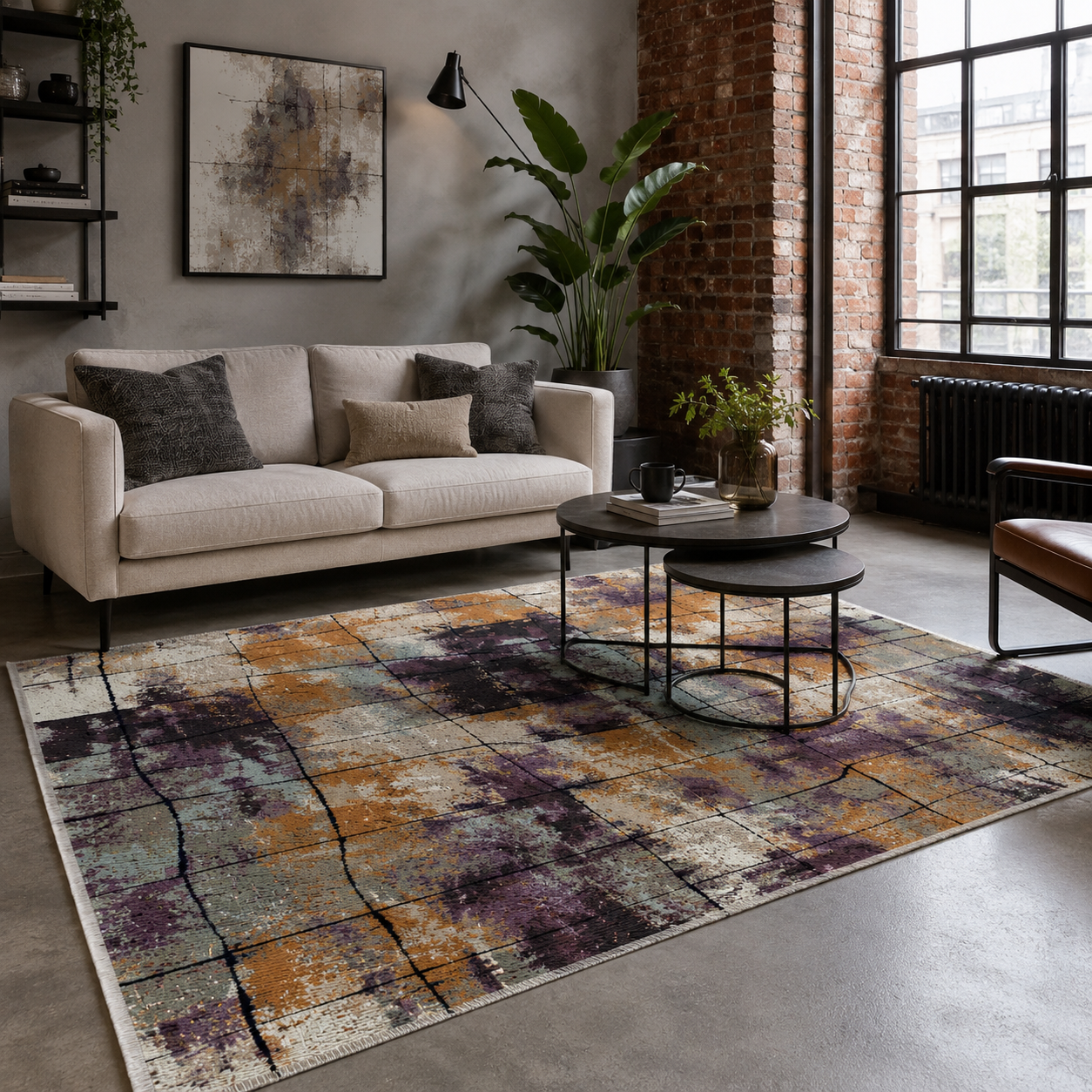 RW7030 washable chenille rug texture and pattern detail