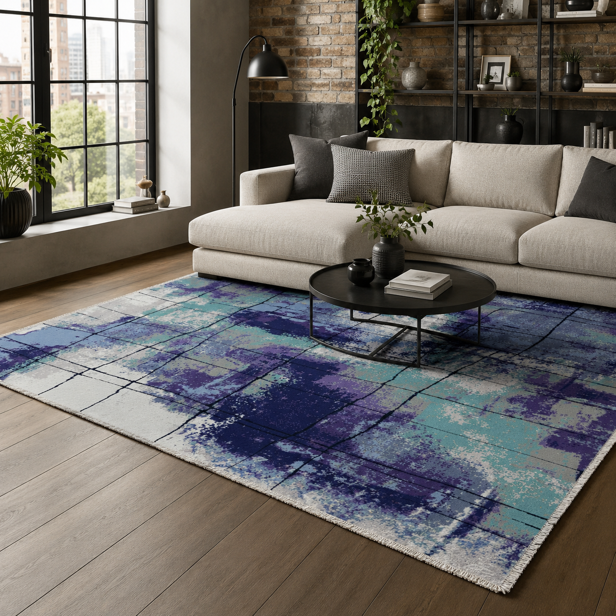 RW7031 washable chenille rug texture and pattern detail