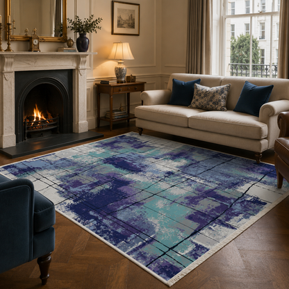 RW7031 washable chenille rug texture and pattern detail