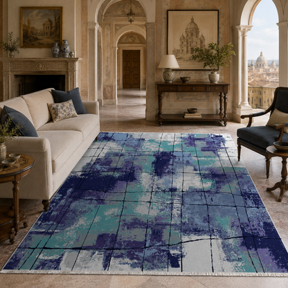 RW7031 washable chenille rug texture and pattern detail