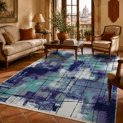 RW7031 washable chenille rug texture and pattern detail