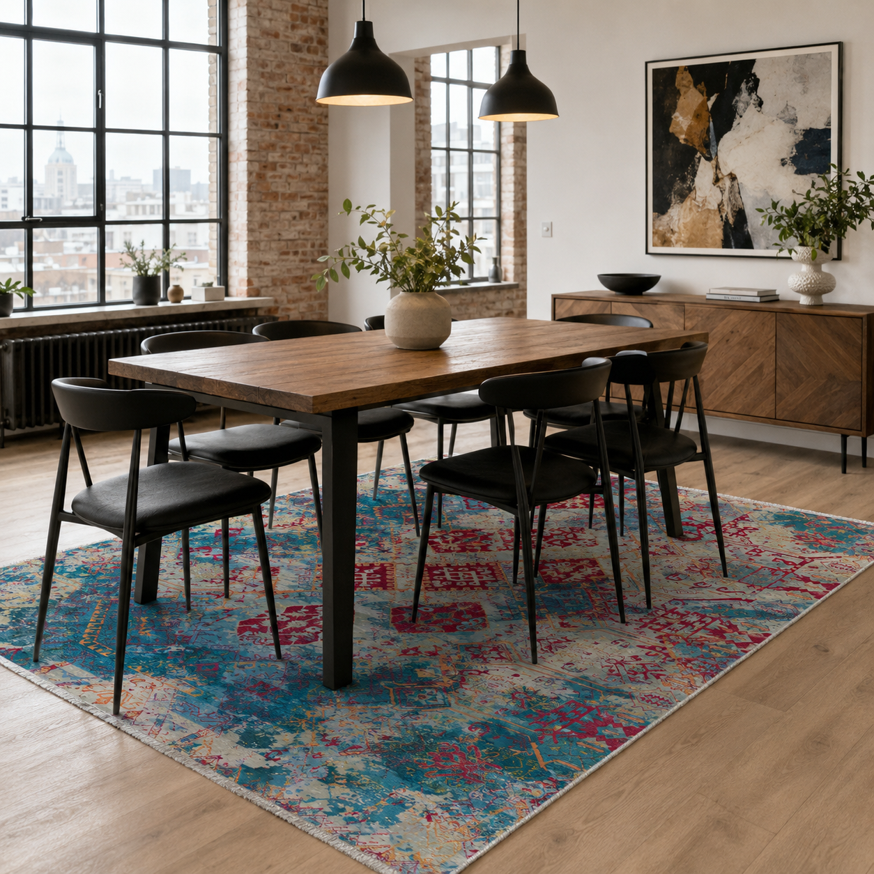 RW7032 washable chenille rug texture and pattern detail