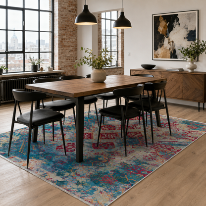 RW7032 washable chenille rug texture and pattern detail