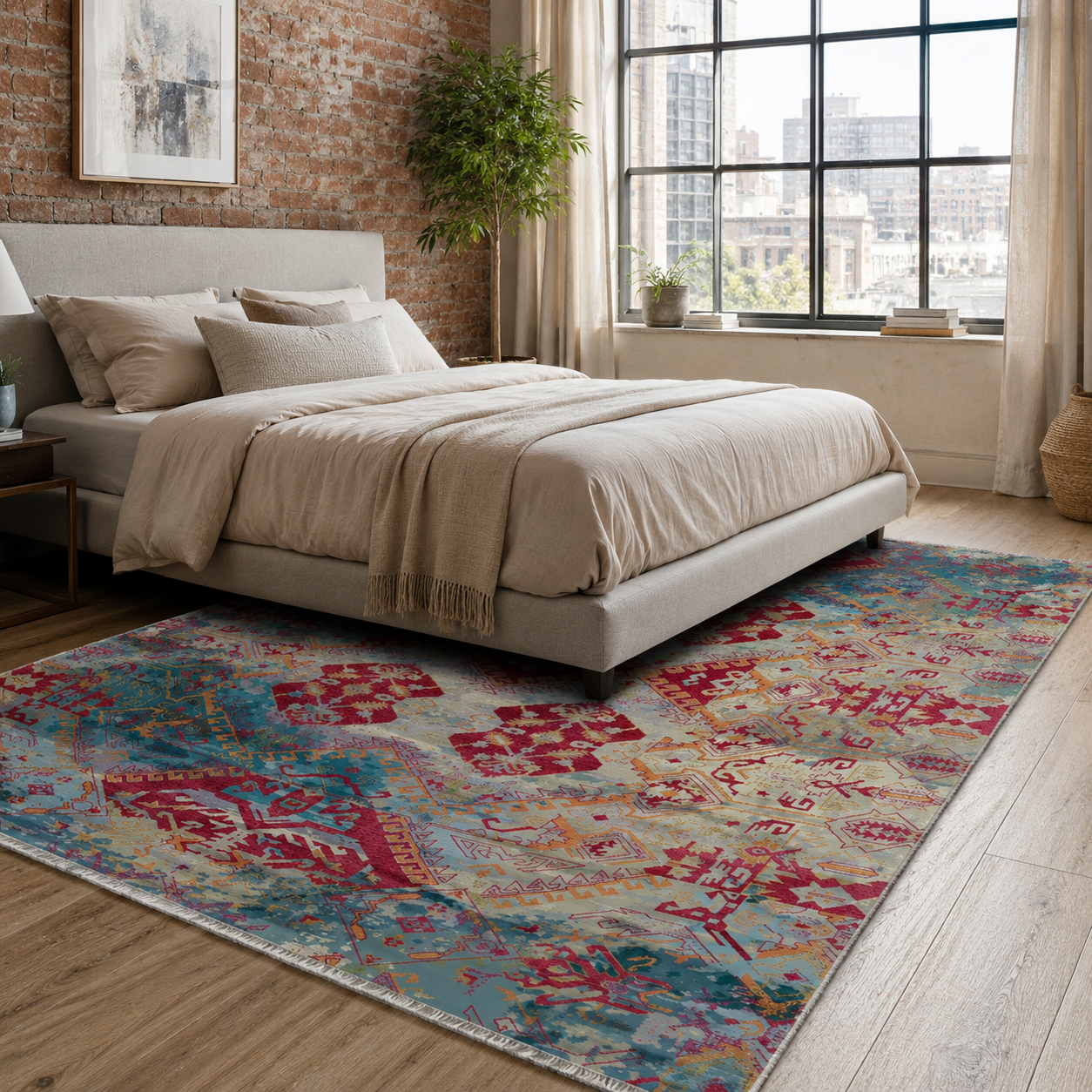 RW7032 washable chenille rug texture and pattern detail